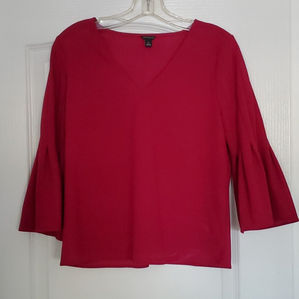 Ann Taylor top, XS, raspberry red